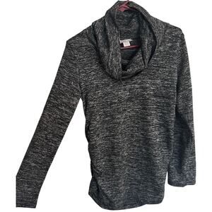 Great expectations maternity long sleeve cowl neck M lightweight top blouse grey